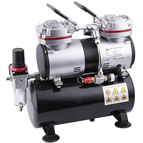Fengda FD-196 Airbrush Mini Kompressor mit 3,5L Lufttank/Druckbehälter/ 6 bar/Auto Stop von Fengda