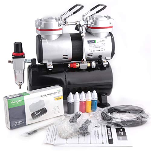 Fengda Airbrush Set AS-196K 2 Zylinder mit Komressor 196, Airbrush BD130 u.v.m von Fengda