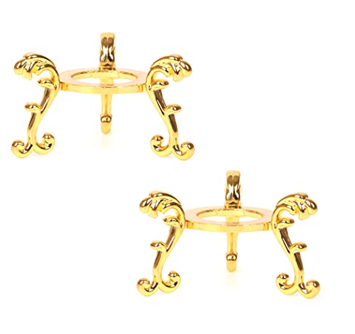 Fengtaike Kristallkugel-Standfuß, Eierständer, Steineikugel Halter, Schreibtisch-Ornament-Ständer für Kugel mit Durchmesser unter 10 cm, 2 Stück (Gold) von Fengtaike