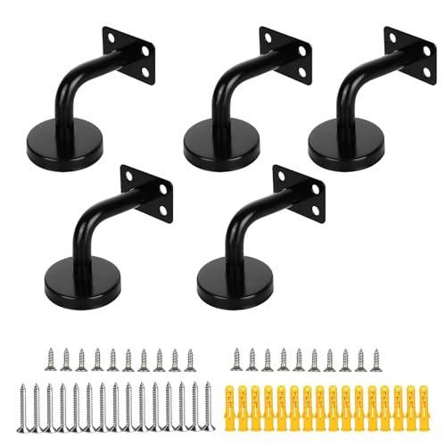 5PCS Handlaufhalter Edelstahl, Handlaufträger Halterung-Wandhalterungen, Handlauf Geländer Edelstahl, Handlaufhalter Edelstahl verwendet für Flache Armlehne, Schwarz von Fengxunzmm