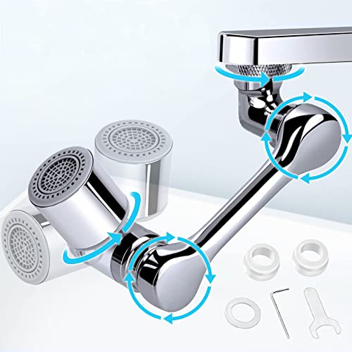 1440°Drehbarer Multifunktionaler Verlängerungshahn,Drehbarer Wasserhahn Aufsatz,Universal-Schwenkhahnverlängerung,Faucet Extender mit Adapter mit 2 Modi Wasserfilter Wasserhahn Aufsatz für Küche & Bad von Fengxunzmm