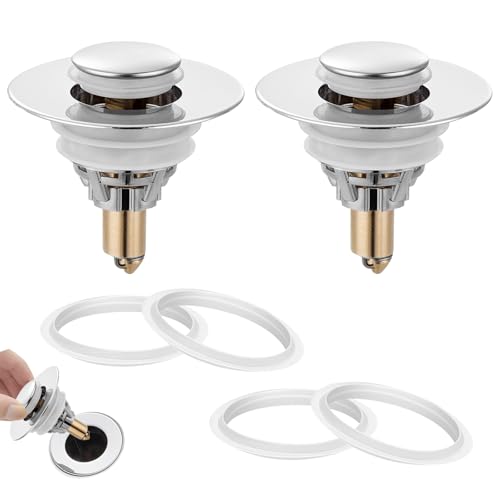 Fengyang® 2 STK Waschwaschbeckenstöpsel, Abflussstopfen, Waschbecken Ablaufgarnitur Abflussstopfen, Pop Up Waschbeckenstöpsel, Bodenablauf Filter aus Edelsta Fengyang® 2 STK Waschwaschbeckenstöpsel, Abflussstopfen, Waschbecken Ablaufgarnitur Abflussstopfen, Pop Up Waschbeckenstöpsel, Bodenablauf Filter aus Edelsta von Fengyang