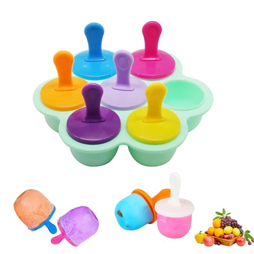 Fengyang® Eis Am Stiel Formen, Silikon Mini Eisformen, Eisförmchen Popsicle Formen, Wiederverwendbare Eiscremeform Box, 8 Mulden Eisform mit Kunststoffstäbchen (green) von Fengyang