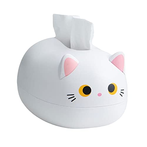 Fenhua Taschentücher Box, Cartoon Katze Tissue Box Mit Zahnstocher Box, Rechteckiger Taschentuchspender Abnehmbar, Papierhandtuch Box Cartoon Tissue Container Für Home Office Auto Tissue von Fenhua