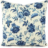 Kissenbezug Blau Weiß Mit Blumen - 50 X cm Baumwolle von FeniasHomeDecor