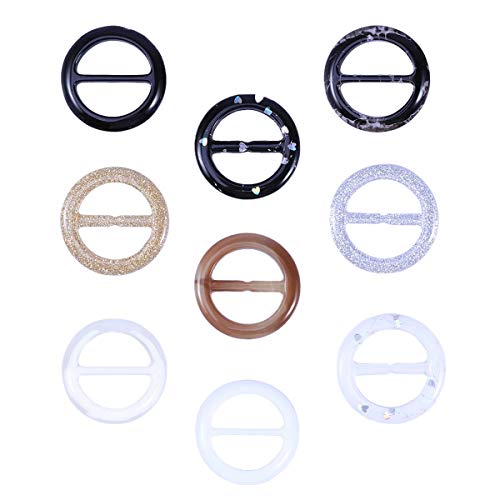 Fenical Schal Ring Runde Harz Schals Schnalle Seide Verschluss Clips Kleidung Ring 3cm 9 Stück von Fenical