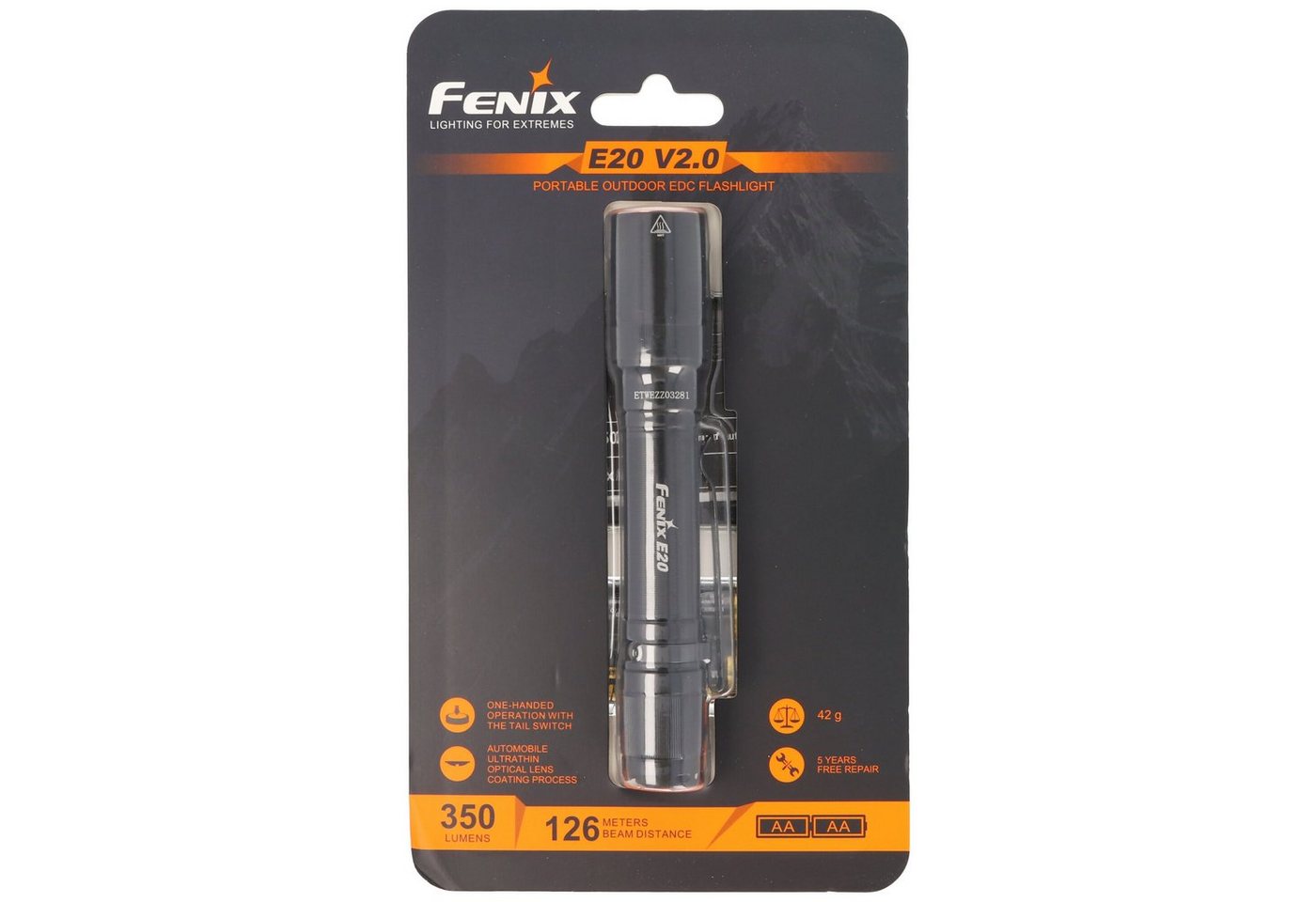 Fenix LED Taschenlampe Fenix E20 V2.0 LED-Taschenlampe inklusive Standard Alkaline AA Batter Fenix LED Taschenlampe Fenix E20 V2.0 LED-Taschenlampe inklusive Standard Alkaline AA Batter von Fenix