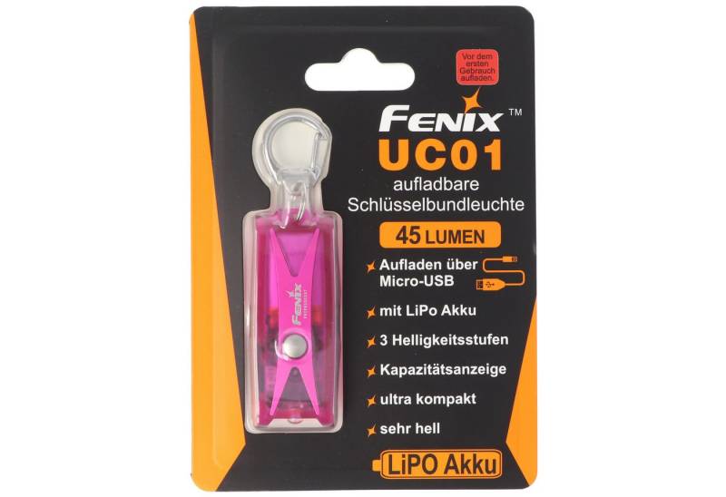 Fenix LED Taschenlampe Fenix UC01 LED-Taschenlampe im lila Gehäuse, schlüsselbundleuchte mit von Fenix