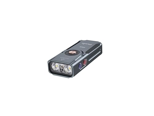 fenix E06R Grau Wiederaufladbare 4in1 Mini Licht | 700 Lumen | 110m | 60 Stunden Max | 4 Stufen Weiß Dual LED Beleuchtung | Rot, Blau, RGB Ringlicht | UV Licht und Rotlichtzeiger | IP66 von Fenix