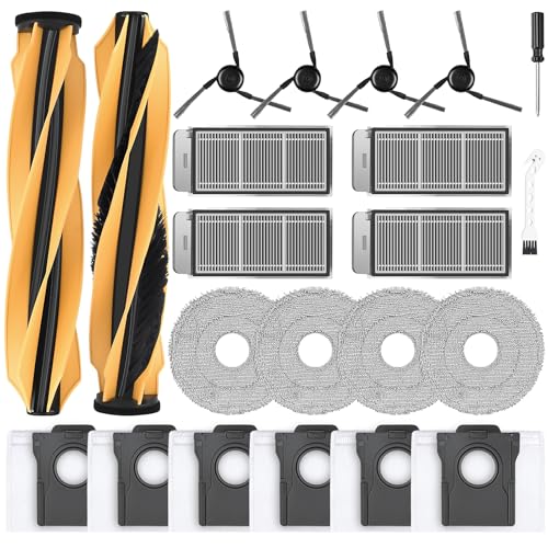 Fenkabs 22 Stück Zubehörset für Mova V50 Ultra Complete Saugroboter, 2 Hauptbürsten 4 Wischtücher 4 Filtern 6 Staubbeuteln 4 Seitenbürsten 1 Reinigungsbürste 1 Schraubenzieher von Fenkabs