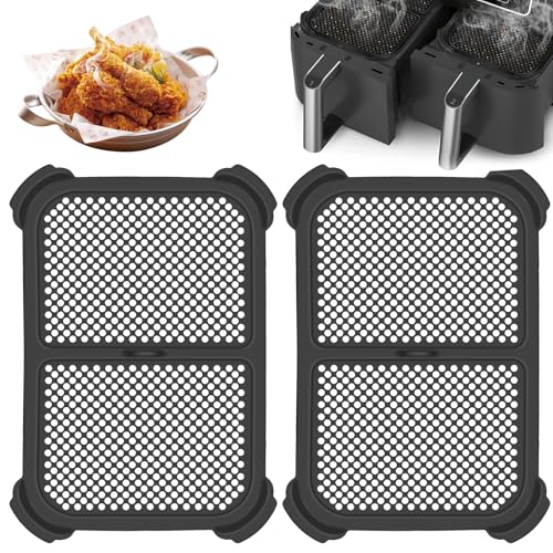 2 Stück Spritzschutz für Ninja Foodi Dual Zone Digitale Heißluftfritteuse, Wiederverwendbares Silikonmaterial, Air Fryer Zubehör, (AF300) von Fenkabs