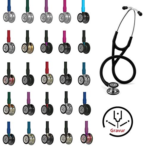 3M Littmann Cardiology IV Kardiologiestethoskop MIT GRAVUR Stethoskop (Schwarz) Diagnostikstethoskop von Littmann