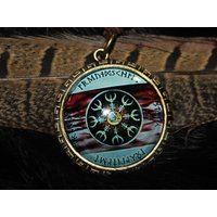 Amulett Aegishjalmur Mit Verzierter Rückseite Amulett Aegishjalmur Mit Verzierter Rückseite von Fenrisshop