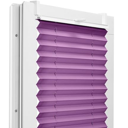 Fenster DEKOR - Plissee Klemmfix ohne Bohren Breite 105 cm x Höhe 130 cm - Fenster Plissees innen Violett - Faltrollo blickdicht - Faltrollos einfach zu montieren - Blissett Rollo von Fenster DEKOR