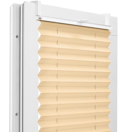 Fenster DEKOR - Plissee Klemmfix ohne Bohren Breite 80 cm x Höhe 100 cm - Fenster Plissees innen Pfirsich - Faltrollo blickdicht - Faltrollos einfach zu montieren - Blissett Rollo von Fenster DEKOR
