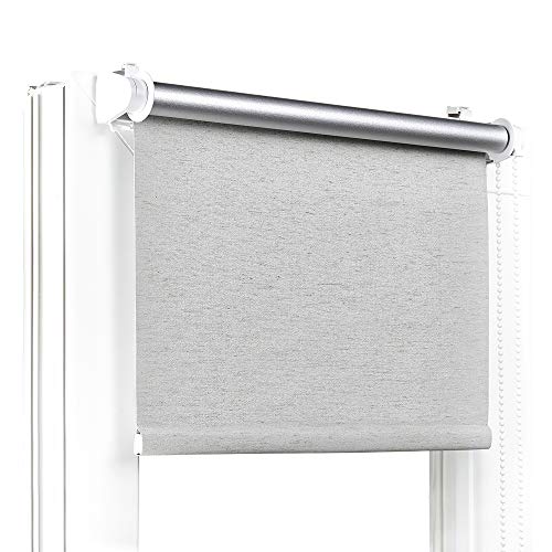 Fenster DEKOR - Rollos Für Fenster Ohne Bohren Dunkel Beige - Verdunkelungsrollo B65 x H120 cm - Klemmrollo Verdunkelung - Fensterrollo Für Balkontüren - Verdunklungsrollo Leicht Zu Installieren von Fenster DEKOR
