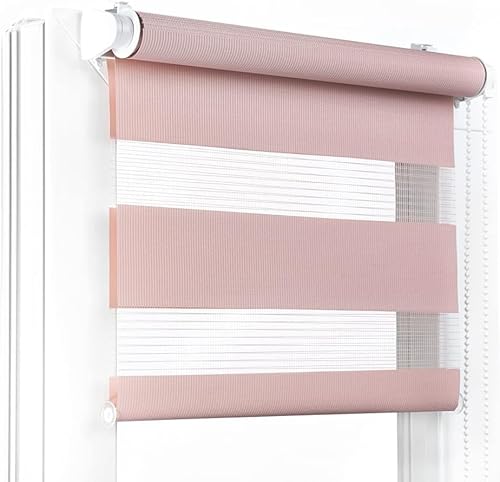 Fenster DEKOR - Rollos für Fenster Bleich-Rosa - Klemmfix Rollo ohne Bohren 120 x 80 cm - Doppelrollo mit einer breiten Auswahl an Größen und Farben - Blickdichte Rollos, einfach zu montieren von Fenster DEKOR