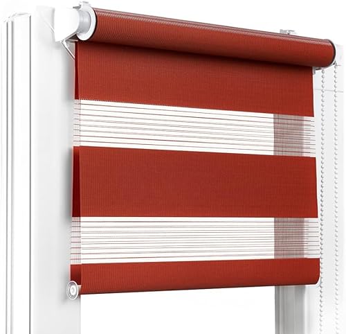 Fenster DEKOR - Rollos für Fenster Kastanie - Klemmfix Rollo ohne Bohren 150 x 75 cm - Doppelrollo mit einer breiten Auswahl an Größen und Farben - Blickdichte Rollos, einfach zu montieren von Fenster DEKOR