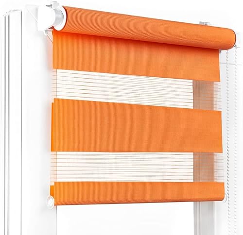 Fenster DEKOR - Rollos für Fenster Orange - Klemmfix Rollo ohne Bohren 120 x 70 cm - Doppelrollo mit einer breiten Auswahl an Größen und Farben - Blickdichte Rollos, einfach zu montieren Fenster DEKOR - Rollos für Fenster Orange - Klemmfix Rollo ohne Bohren 120 x 70 cm - Doppelrollo mit einer breiten Auswahl an Größen und Farben - Blickdichte Rollos, einfach zu montieren von Fenster DEKOR