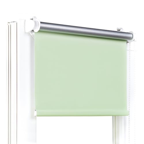 Moderne Verdunkelungsrollo ohne Bohren – Fenster/Balkontür – B100 x H120 cm, Pistazie – Klemmfix, einfache Montage – Thermo-Schutz, optimale Temperaturregelung – Ideal für Sichtschutz von Fenster DEKOR