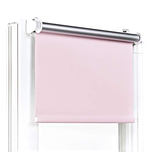 Moderne Verdunkelungsrollo ohne Bohren – Fenster/Balkontür – B105 x H150 cm, Bleich rosa – Klemmfix, einfache Montage – Thermo-Schutz, optimale Temperaturregelung – Ideal für Sichtschutz von Fenster DEKOR