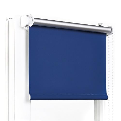 Moderne Verdunkelungsrollo ohne Bohren – Fenster/Balkontür – B70 x H120 cm, Marineblau – Klemmfix, einfache Montage – Thermo-Schutz, optimale Temperaturregelung – Ideal für Sichtschutz von Fenster DEKOR