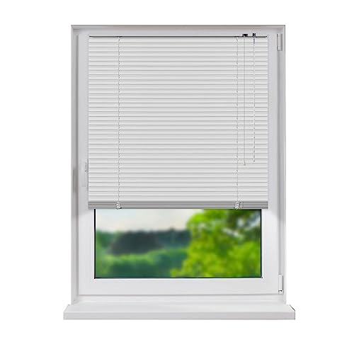 Fensterdecor Aluminium Jalousie 120 x 220 cm in Weiß I Jalousien Innen ohne Bohren zum Klemmen I Lamellen-Rollo für Sicht- und Sonnenschutz mit Wendestab I Standardmaße I Premium Qualität von Fensterdecor