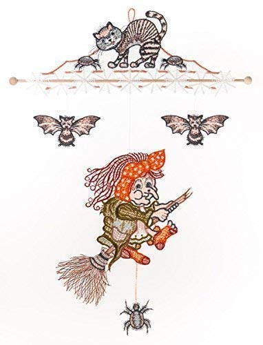 Fensterbild Windspiel Hexe farbig 24 x 31 cm aus Plauener Spitze Fensterdeko Fensterschmuck Bilder Handarbeit Deko Fenster Fensterbild Windspiel Hexe farbig 24 x 31 cm aus Plauener Spitze Fensterdeko Fensterschmuck Bilder Handarbeit Deko Fenster von Fensterdekoration