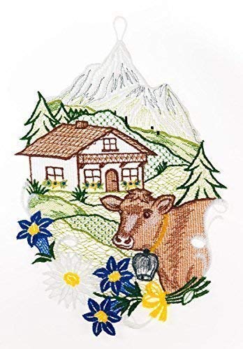 Fensterbild Alpenlandschaft farbig 19 x 29 cm aus Plauener Spitze Fensterdeko Fensterschmuck Bilder Handarbeit Deko Fenster Fensterbild Alpenlandschaft farbig 19 x 29 cm aus Plauener Spitze Fensterdeko Fensterschmuck Bilder Handarbeit Deko Fenster von Fensterdekoration