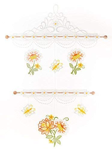 Plauener Spitze Fensterbild "Blumen" Windspiel Fensterschmuck Fensterdeko Bilder Deko von Fensterdekoration