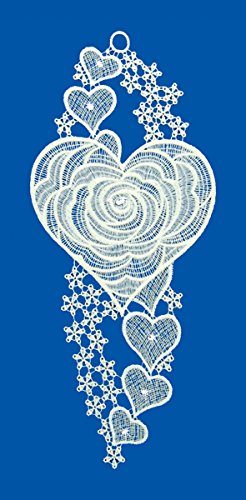 Fensterbild Herzen Ecru 12 x 28 cm mit Swarovki-Kristallen Glitzer Spitze Fensterdeko Fensterschmuck Bilder Handarbeit Deko Fenster Fensterbild Herzen Ecru 12 x 28 cm mit Swarovki-Kristallen Glitzer Spitze Fensterdeko Fensterschmuck Bilder Handarbeit Deko Fenster von Fensterdekoration