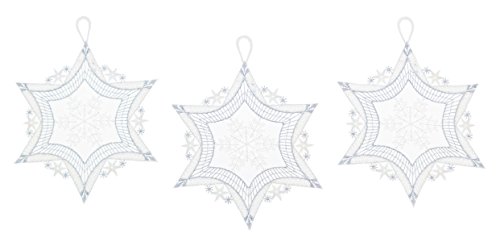 Plauener Spitze Fensterstern 3er-Set in Silber: Klassische Dekoration für Weihnachten von Fensterdekoration