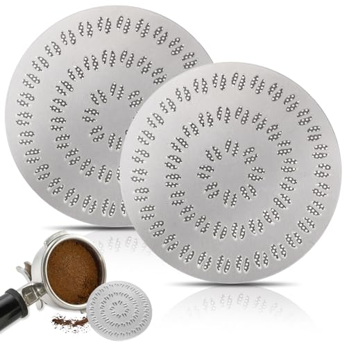 Fentar 2 Stück Puck Screen 54mm, Edelstahl Espresso Sieb für Bodenloser Siebträger 54mm, Mehrweg Siebträger Sieb, 200μm Doppellagig Kaffee Puck Sieb für 54mm Siebträger, Espresso Zubehör von Fentar