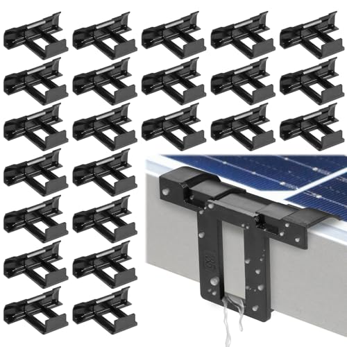 Fentar 24 Stück Solarpanel Wasserablauf Clips 35mm, Dauerhaft ABS-Material Wasserablauf Clips PV Module 35mm, Hohe und Niedrige Temperatur Wasserablauf Clips für Solarmodule Solar Zubehör von Fentar