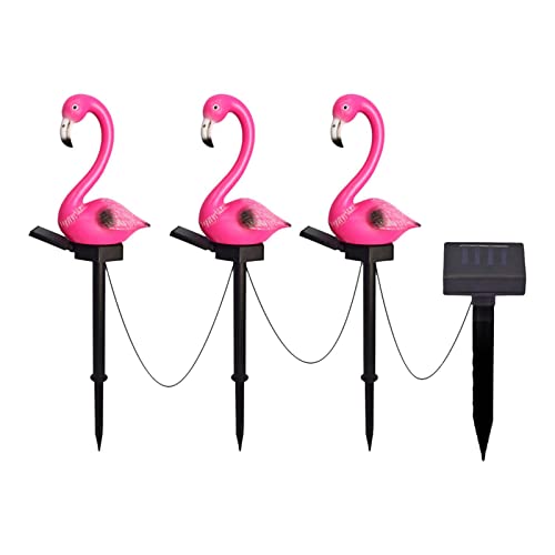 3 Stücke Rasenlicht Dekorationen Landschaft Ornamente Nachtbeleuchtung Flamingo Pathway Stake Light für Hof Rasen Garten von Fenteer