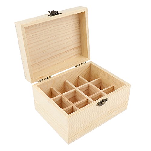 Aufbewahrungsbox, ideal als Ätherische Öle Flaschen Box, Liquidflaschen Kasten, Schönheitsstudio, Shops, Hause Präsentation - 12 Slots 20ml, 15.4x11.8x9.1cm von Fenteer