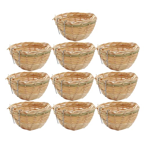 Fenteer 10 Stück Nester für Vogelkäfige Vogelnest, Kanariennest Zuchtkäfig, Handgewebte Bambus Vogelkäfige mit Hängendem Haken, Handmade Pet Bird Rest Cave, Nests Cages for Bird Fenteer 10 Stück Nester für Vogelkäfige Vogelnest, Kanariennest Zuchtkäfig, Handgewebte Bambus Vogelkäfige mit Hängendem Haken, Handmade Pet Bird Rest Cave, Nests Cages for Bird von Fenteer