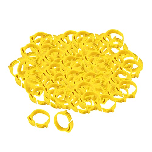 Fenteer 100 Stüe 2.8 cm Hühnerringe Verstellbar Geflü, Beinringe Fußringe Ringe mit Nummer, Clipsringe Klemmringe für Küken Hühner Gans Ente, Gelb Fenteer 100 Stüe 2.8 cm Hühnerringe Verstellbar Geflü, Beinringe Fußringe Ringe mit Nummer, Clipsringe Klemmringe für Küken Hühner Gans Ente, Gelb von Fenteer