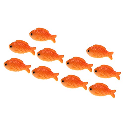 Fenteer 10stk. Miniatur Landschaft Fisch Ornament DIY-Dekor Pflanze Dekor Miniatur Ornament Geschenk Fisch Figur Statue Miniatur Garden Deko von Fenteer