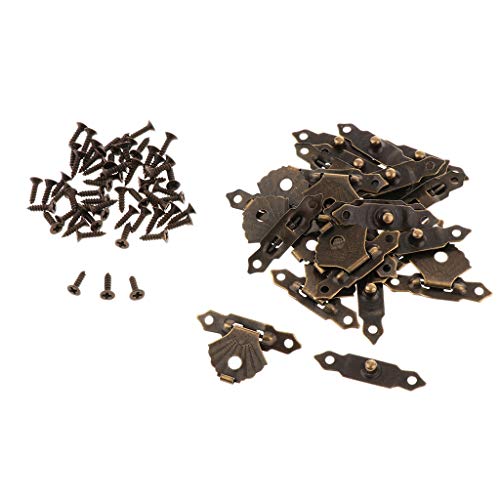 Fenteer 12pcs Kleine Schatullenverschluß Schatullenschloß Truhenverschluss Kastenverschluss für Holzkisten, Braun von Fenteer
