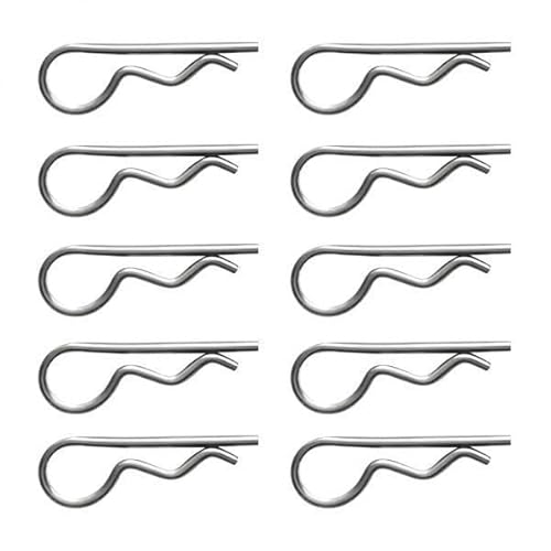Fenteer 2 X 10 Stück Marine Edelstahl R Halteklammer, Federsplint, 3 X 65 Mm, Silber, 2 Stk von Fenteer