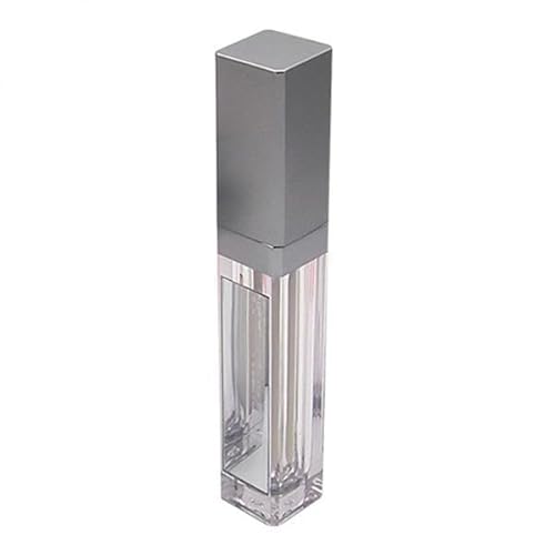 Fenteer 2 X 7 Ml Leere Lipgloss Röhren, Lippenbehälter mit Spiegel Und LED Licht, Silber, 2 STK von Fenteer