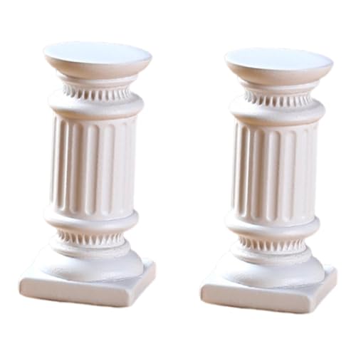 Fenteer 2 x römische Säule, griechische Säulen, Kerzenhalter, künstlerisches Ornament, Foto-Requisite, römische Säulen für Event-Displays, Dekoration, Style A von Fenteer