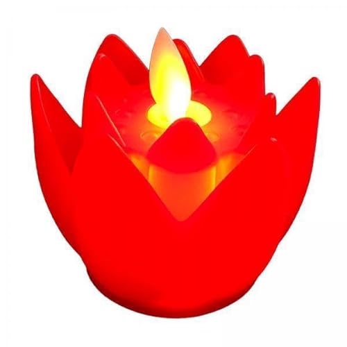 Fenteer 2X LED Teelichter, Kerzenflackern, Lotus Lampe, LED Buddhistische Lichter, Flammenlose Buddhistische Anbetung, Lotus Lampe für Fenster, Nachtlichter I von Fenteer