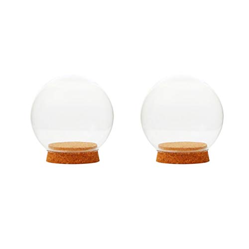 Fenteer 2pcs Glashaube Cloche Deko Glaskuppel Glassturz Glasglocke, 12 cm von Fenteer