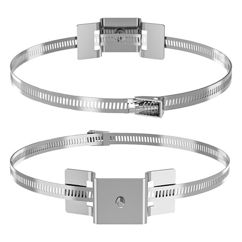 Fenteer 2x Schilderhalterung für Masten Schilderband-Clip Verstellbare Mehrzweck-Hardware 4-15 Zoll für Straßenbriefkästen Ausdehnungsgefäß von Fenteer