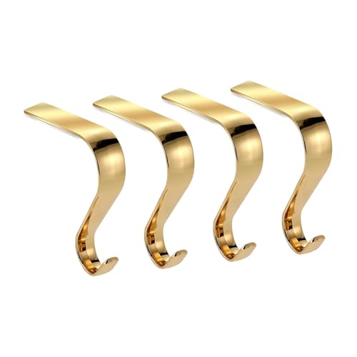 Fenteer 4 Stück Weihnachtsstrumpfhalter, Dekorativ, Vielseitig Einsetzbar, Leicht, Party Zubehör, Ornament, Kaminsimshaken für Party, Urlaub, Zuhause, Gold Fenteer 4 Stück Weihnachtsstrumpfhalter, Dekorativ, Vielseitig Einsetzbar, Leicht, Party Zubehör, Ornament, Kaminsimshaken für Party, Urlaub, Zuhause, Gold von Fenteer