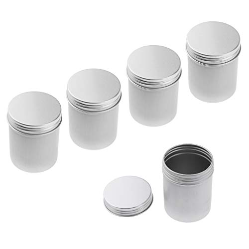 5 Packung Multipurpose Aluminium Dose Geltiegel Leerdose Cremedose Kosmetik Blechdose Schraubdose mit Schraubdeckel von Fenteer