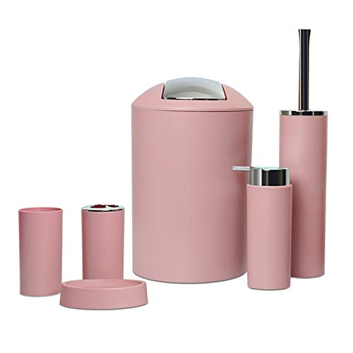 Fenteer 6 Pcs Badezimmer Zubehör Set, Geschenk Set für Hotel, Rosa von Fenteer