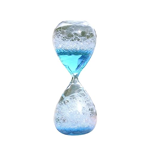 Fenteer Blase singende Sanduhr aus Glas, flüssige Bewegung, Timer, handgefertigt, Geburtstagsgeschenke, Kristall-Sanduhr für Kinder, Kinder, Wohnzimmer, Büro, Blau von Fenteer